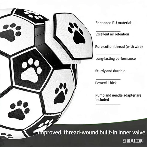 PawsFable™ Match Day Interactive Dog Soccer Ball with Grab Tabs