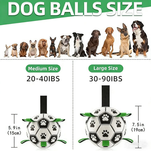 PawsFable™ Match Day Interactive Dog Soccer Ball with Grab Tabs