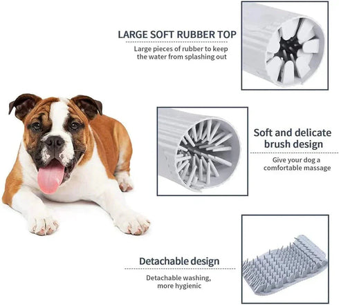 Dog Paw Cleaner — Soft Silicone Bristles, Easy Twist Design