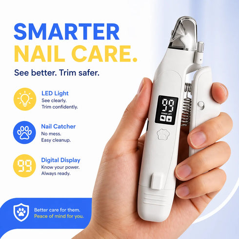 2-in-1 Pet Nail Trimmer & Grinder with LED Light