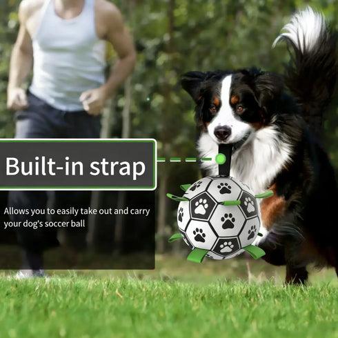 PawsFable™ Match Day Interactive Dog Soccer Ball with Grab Tabs