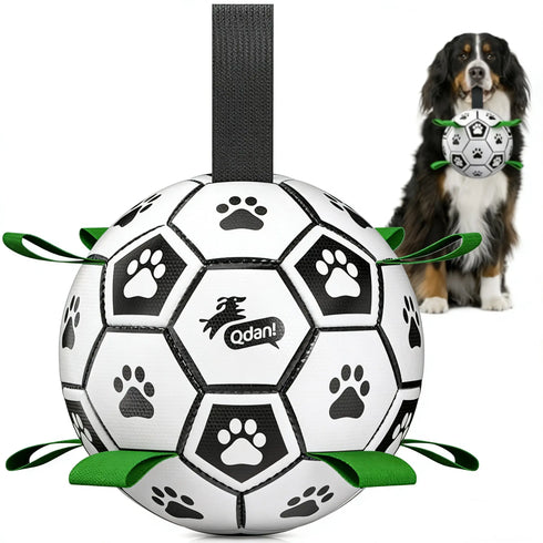 PawsFable™ Match Day Interactive Dog Soccer Ball with Grab Tabs